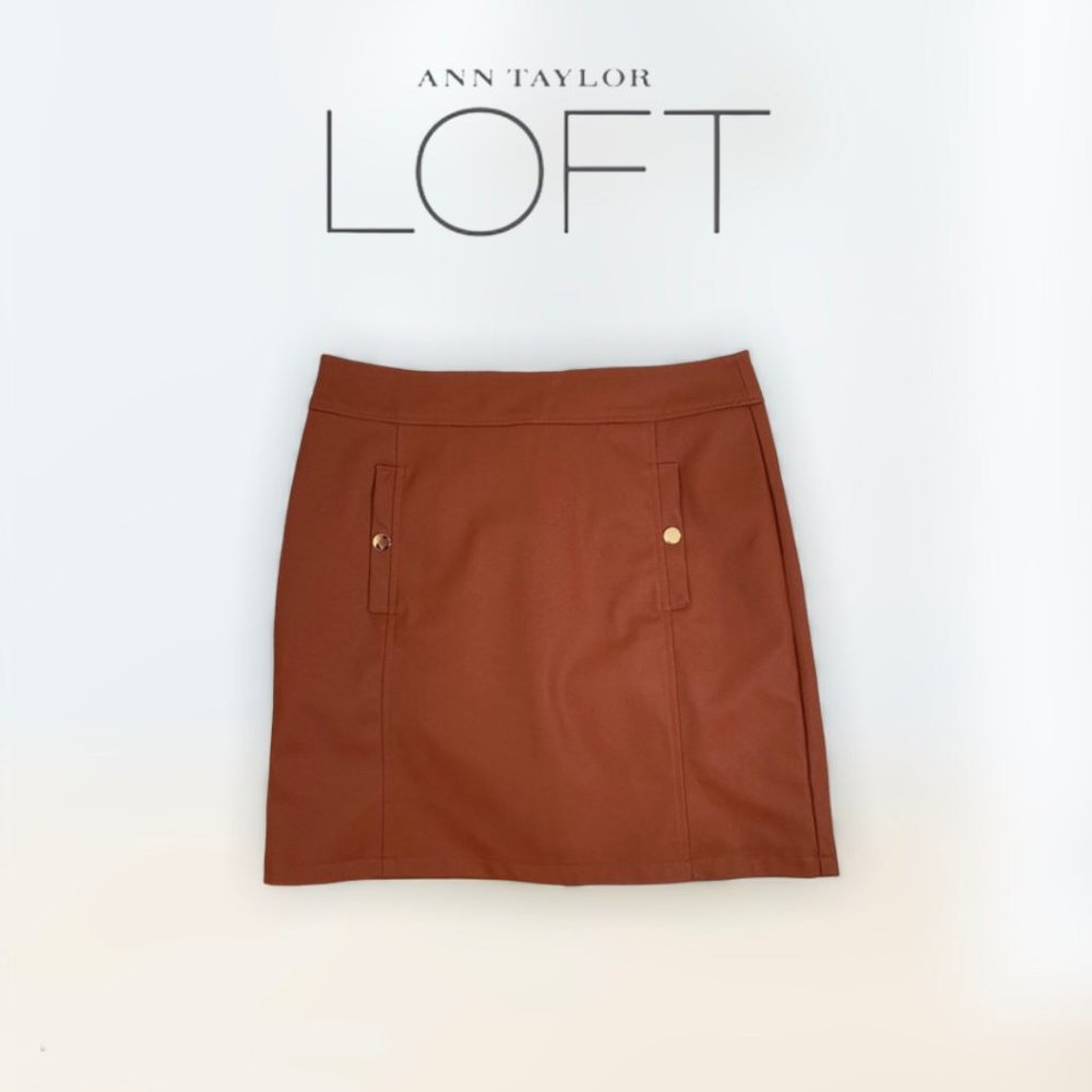 🎀Loft | Faux Leather Skirt | Cognac 8🎀